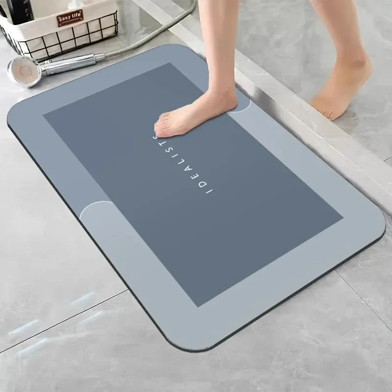 bathroom Earth Bath Mat Super Absorbent Non Slip Fast Drying