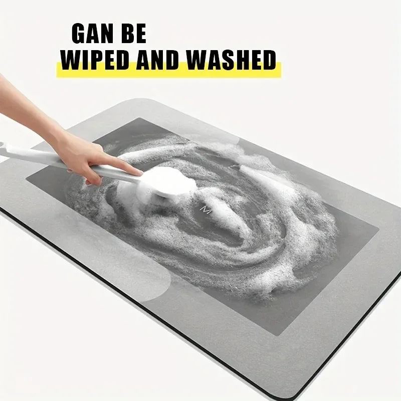bathroom Earth Bath Mat Super Absorbent Non Slip Fast Drying